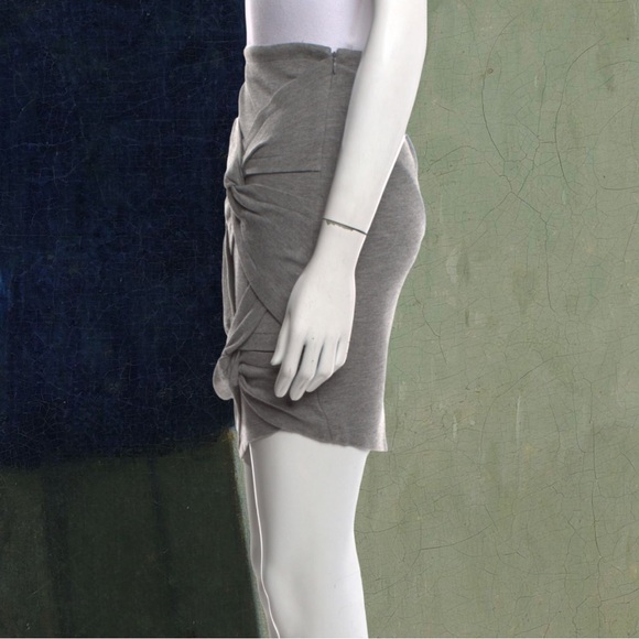 Robert Rodriguez Stretch Tie Front Design Asymmetric Mini Skirt Gray Size 4 - Picture 2 of 5